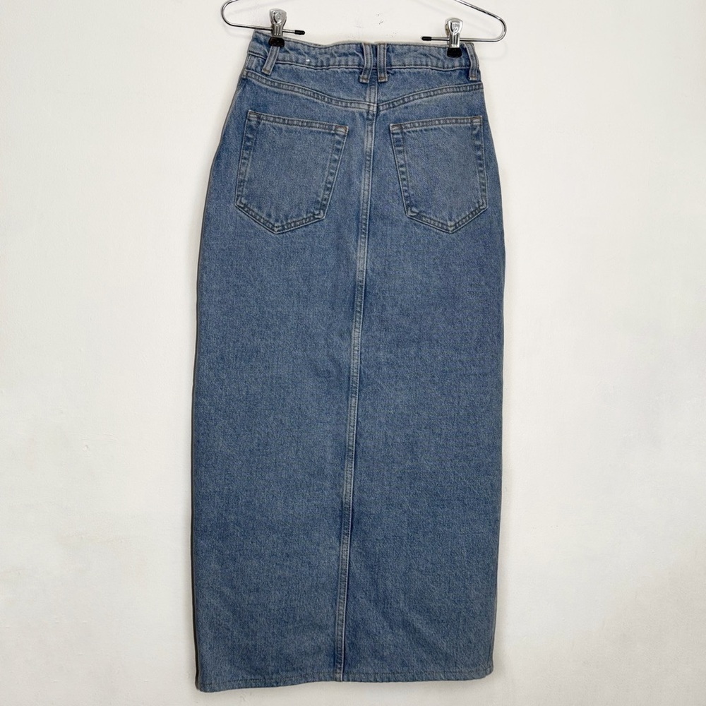 Mango MNG Jolie Denim Midi Maxi Skirt, Light Blue size XXS - Picture 6 of 10